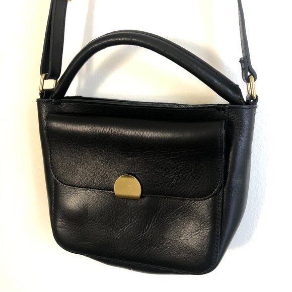 Madewell Handbags - Madewell Black Mini Abroad Leather Crossbody Bag